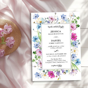Wildblume Garden Gerahmte Hochzeit Einladung