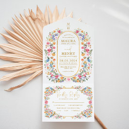 Wildblume Garden Hochzeitsfeier All In One Einladung