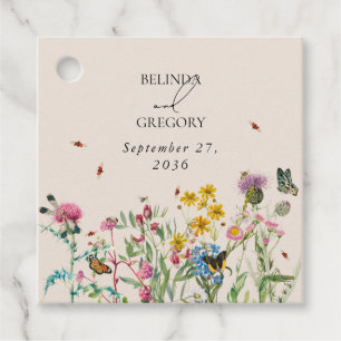 Wildblume Garden & Insekten Hochzeit Geschenkanhänger