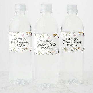 Wildblume Garden Muster Custom Gift Bag Wasserflaschenetikett