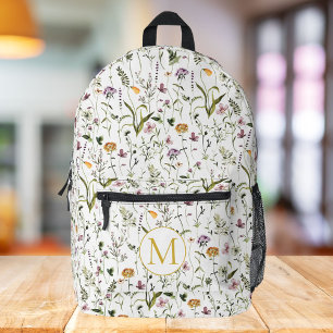 Wildblume Garden Muster Monogram Bedruckter Rucksack