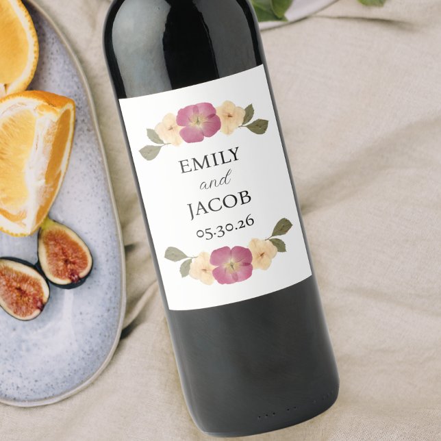 Wildblume Garden Party Boho Personalisiert Wedding Weinetikett (Von Creator hochgeladen)