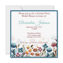 Wildblume Garden Party Brautdusche Einladung