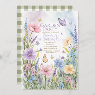 Wildblume Garden Party Geburtstag Einladung
