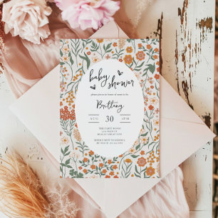 Wildblume Garden Party Geschlechtsneutrale Babydus Einladung