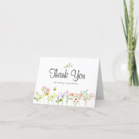 Wildblume Garden Party Kinderdusche Danke Karte