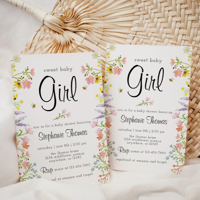 Wildblume Garden Party Kinderdusche Einladung (Von Creator hochgeladen)