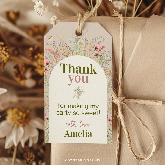 Wildblume Garden Party Vielen Dank für Ihre Unters Geschenkanhänger (Von Creator hochgeladen)