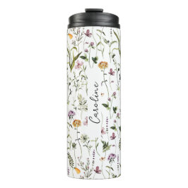 Wildblume Garden Pattern Individuelle Name Thermosbecher
