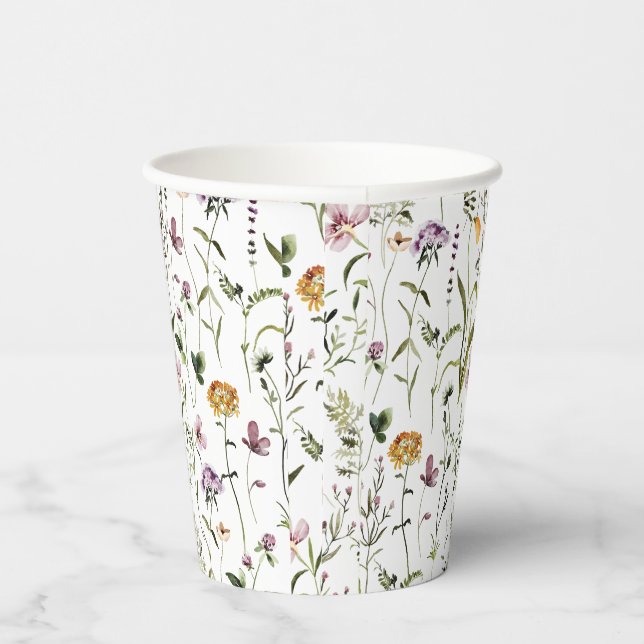 Wildblume Garden Pattern Pappbecher (Rechts)