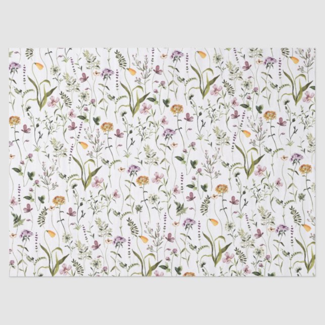 Wildblume Garden Pattern Seidenpapier (Vorderseite)