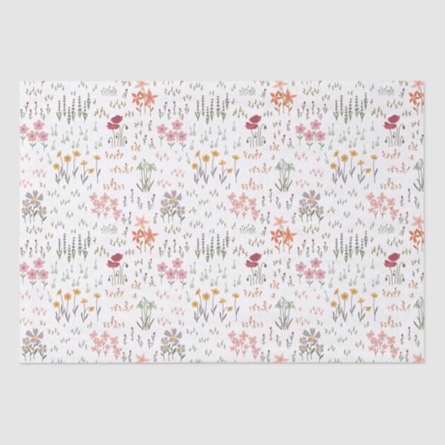 Wildblume Garden Pattern Seidenpapier (Vorderseite)