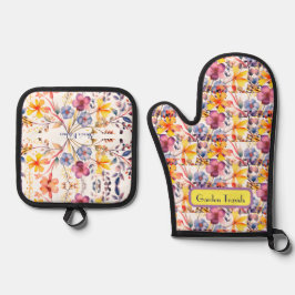 Wildblume Garden Reisen Ofenhandschuh & Topflappen-Set