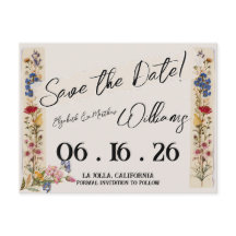 Wildblume Garden Vintage Hochzeit Save the Date