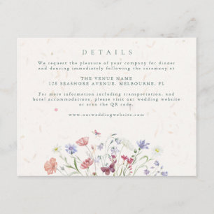 Wildblume Garden Wedding Details Begleitkarte