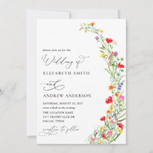 Wildblume Garden Wedding Einladung