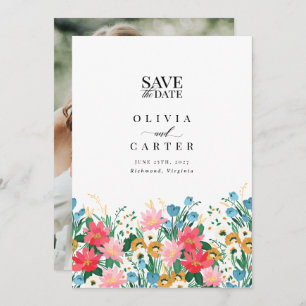 Wildblume Garden Wedding Foto Save the Date Einladung