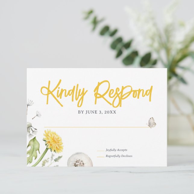 Wildblume Garden Wedding RSVP Karte (Stehend Vorderseite)