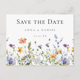 Wildblume Garden Wedding Save the Date Postkarte