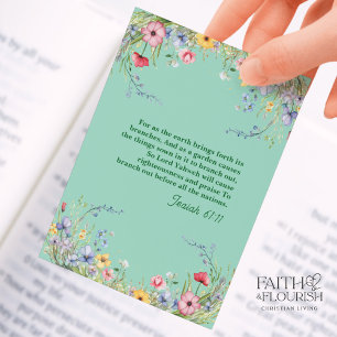Wildblume Garland Bible Scripting Lesezeichen Hinweiskarte