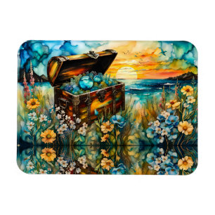 Wildblume Garten Schatztruhe Magnet