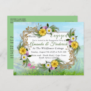 Wildblume Garten unter dem Sonnenschein Einladungspostkarte