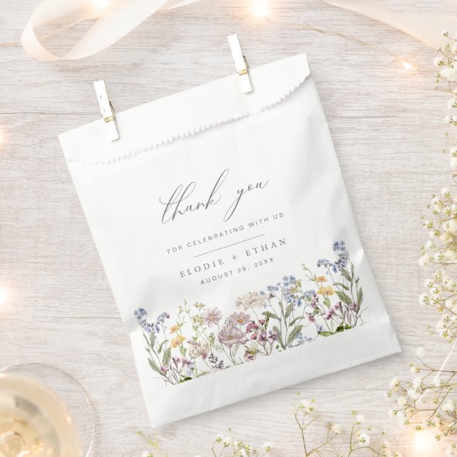 Wildblume Gastgeschenk Hochzeit Bags Floral Boho B Geschenktütchen (Ausgeschnitten)