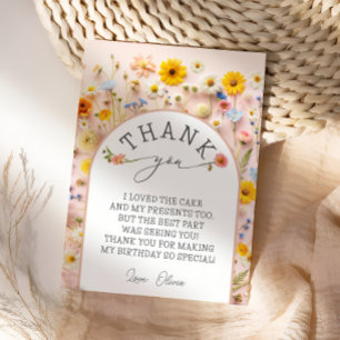 Wildblume Geburtstagsparty Danke Karte
