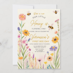 Wildblume Geburtstagsparty Einladung
