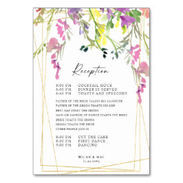 Wildblume Geometrisches Empfang Programm für farbi Tischnummer