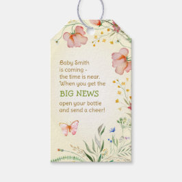 Wildblume Geschlecht neutrale Babydusche Flaschenf Geschenkanhänger