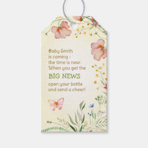 Wildblume Geschlecht neutrale Babydusche Flaschenf Geschenkanhänger