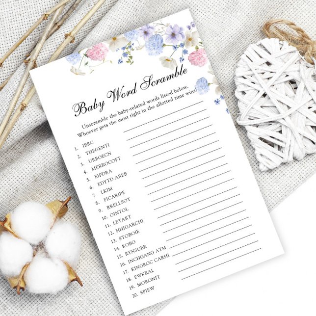 Wildblume Geschlecht zeigt Baby Word Scramble Game (Von Creator hochgeladen)