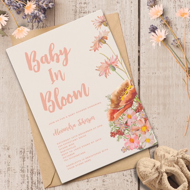 Wildblume Geschlechtsneutrale Fall Babydusche Einladung (Wildflower baby in bloom fall baby shower invitation )