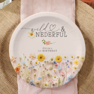Wildblume Girl 1. Geburtstag Pappteller