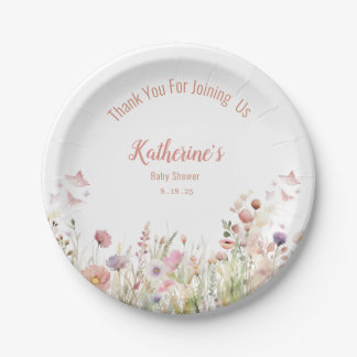 Wildblume Girl Baby Dusche Pappteller