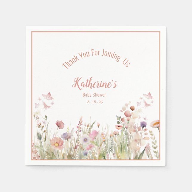 Wildblume Girl Baby Dusche Serviette (Vorderseite)