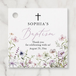 Wildblume Girl Baptism Gefallen Geschenktafeln Geschenkanhänger