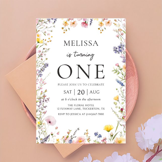 Wildblume Girl Birthday Einladung (Von Creator hochgeladen)