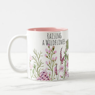 Wildblume Girl Mama New Mama Zweifarbige Tasse