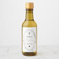 Wildblume Girl Taufe Mini Weinflaschen Etiketten