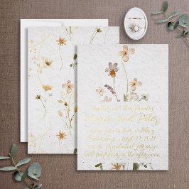 Wildblume Golden Foil Calligrafy Art Style Folieneinladung