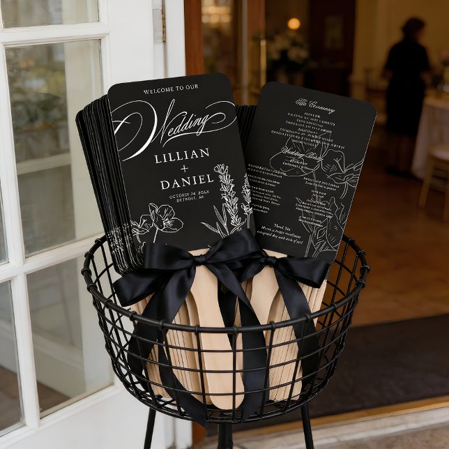 Wildblume Gotisches Hochzeitsprogramm Fächer (Elegant Wild Flower Wedding Program Fans)