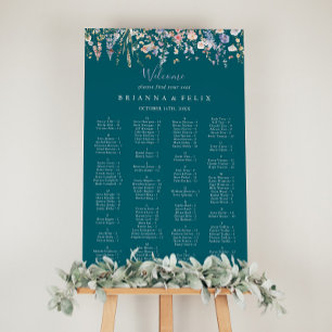 Wildblume Green Alphabetic Seating Chart Poster