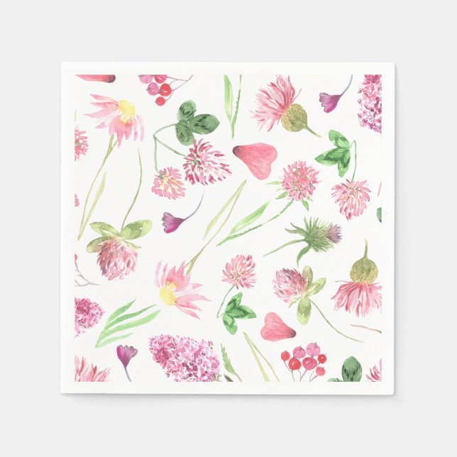 Wildblume Greenery Serviette (Vorderseite)