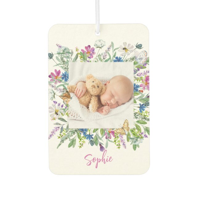 Wildblume-Grenze-Foto Autolufterfrischer (Vorderseite)