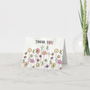 Wildblume handgezeichnet dankeskarte