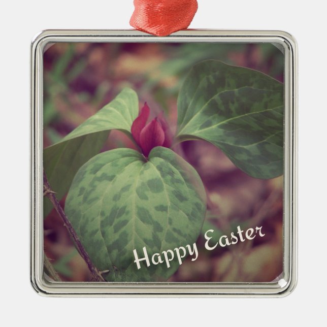 Wildblume Happy Oaster Ornament Aus Metall (Vorne)