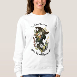 Wildblume Heiler Silhouette Schwarz & Weiß Natur Sweatshirt