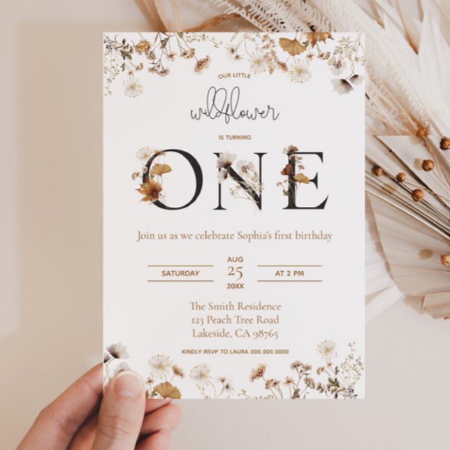 Wildblume Herbst erster Geburtstag Einladung (Von Creator hochgeladen)